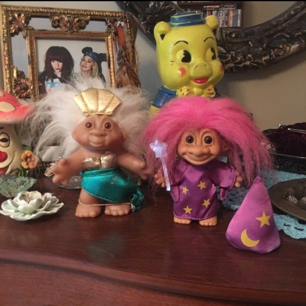 Mermaid and Wizard Vintage Trolls